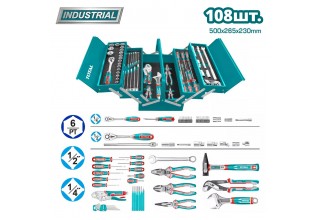 Набор инструментов TOTAL THTCS121081 (108 предметов)