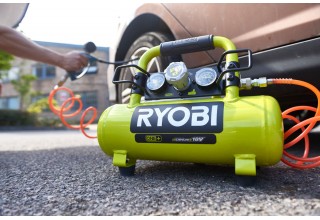 Компрессор безмасляный коаксиальный аккумуляторный RYOBI R18AC-0 (без батареи) система
                              ONE +