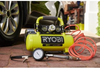Компрессор безмасляный коаксиальный аккумуляторный RYOBI R18AC-0 (без батареи) система
                              ONE +