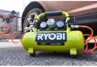 Компрессор безмасляный коаксиальный аккумуляторный RYOBI R18AC-0 (без батареи) система
                              ONE +