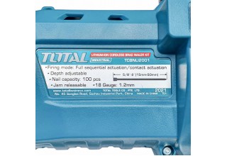 Пистолет гвоздезабивной аккумуляторный TOTAL TCBNLI2001