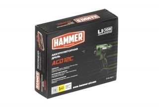 Дрель-шуруповерт аккумуляторная Hammer ACD12C