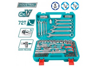 Набор инструментов 1/2 ", 1/4 " TOTAL THT421802 (82 предметов)