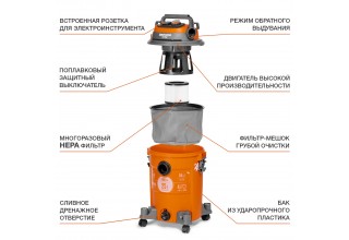 Пылесос строительный DAEWOO DAVC 2516S