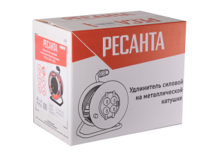Удлинитель силовой на металлической катушке Ресанта СУ-3х2,5КГ-30/3