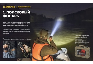 Фонарь Armytek Barracuda Pro Max Magnet USB Белый