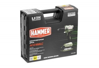 Дрель-шуруповерт аккумуляторная Hammer ACD18BLC