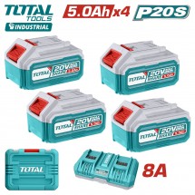 Аккумулятор (4) с зарядным устройством (в кейсе) TOTAL TFBCLI20285