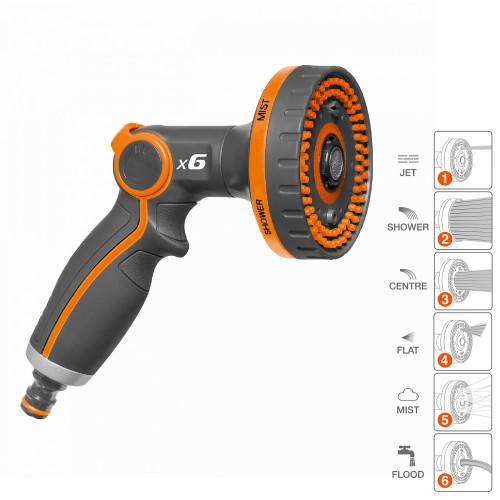 Пистолет-распылитель 1/2 " - 5/8" с плавной регулировкой напора 6 типов струй DAEWOO
                              DWG 3020