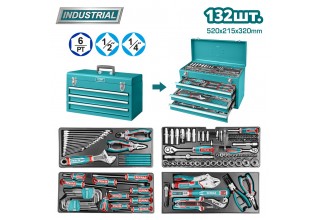 Набор инструментов TOTAL THPTCS71321 (132 предмета)