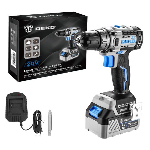 Дрель-шуруповерт аккумуляторная DEKO Loner 20V 085-1004