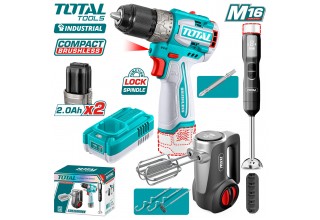 Дрель-шуруповерт с миксером и блендером TOTAL TCKLI1638