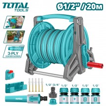 Катушка со шлангом 20м и набором для полива TOTAL THHR20124