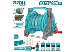 Катушка со шлангом 20м и набором для полива TOTAL THHR20124
