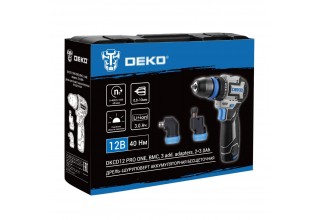 Дрель-шуруповерт аккумуляторная DEKO DKCD12 PRO ONE 085-1320