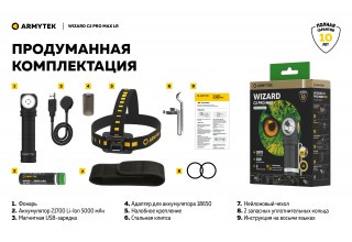 Фонарь Armytek Wizard C2 Pro Max LR Теплый