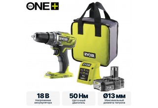 Дрель-шуруповерт RYOBI R18DD3-115S система ONE +