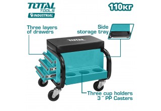 Сиденье механика на колесах с 3-мя ящиками TOTAL THCS103
