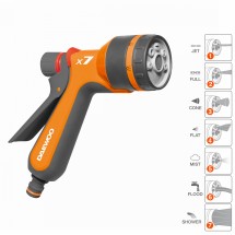 Пистолет-распылитель 1/2 " - 5/8" с плавной регулировкой напора 7 типов струй DAEWOO
                              DWG 1030