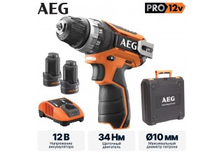 Дрель-шуруповерт аккумуляторная AEG BS12C2LI-202C