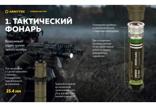 Фонарь Armytek Dobermann Pro Magnet USB Olive Теплый