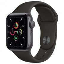 Умные часы Apple Watch SE 44mm Space Gray Aluminum Case with Black Sport Band (MYDT2)