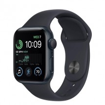 Умные часы Apple Watch SE 2 44 мм (алюминиевый корпус, полуночный/полуночный, спортивный силиконовый ремешок) MNK03