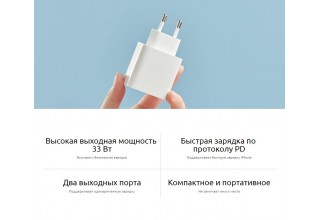 Сетевое зарядное Xiaomi Mi 33W Wall Charger BHR4996GL AD332EU