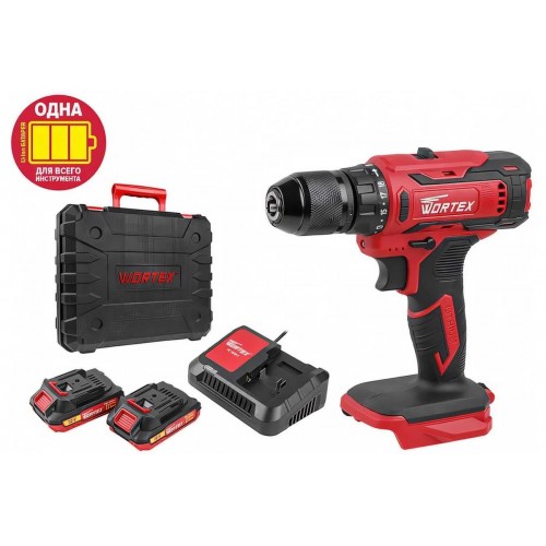 Дрель-шуруповерт Wortex LX BD 1820 Li 0329076 (с 2-мя АКБ, кейс)
