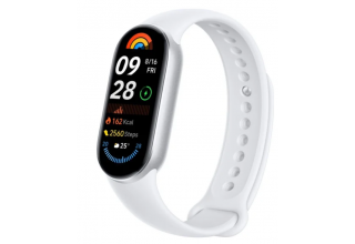 Фитнес-браслет Xiaomi Smart Band 9 (серебристый, со светло-серым силиконовым ремешком, международная версия)