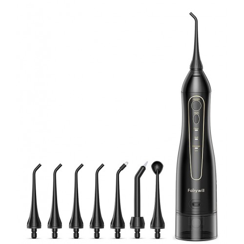 Ирригатор Fairywill F5020E (черный, 7 насадок)