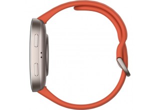 Умные часы Amazfit Bip 6 (титановый, с оранжевым силиконовым ремешком)