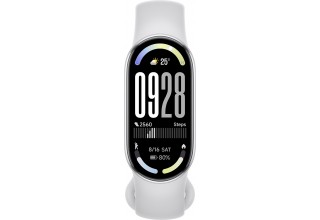 Фитнес-браслет Xiaomi Smart Band 10 M2459B1 (серебристый, с белым силиконовым ремешком, международная версия)