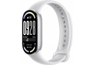 Фитнес-браслет Xiaomi Smart Band 10 M2459B1 (серебристый, с белым силиконовым ремешком, международная версия)