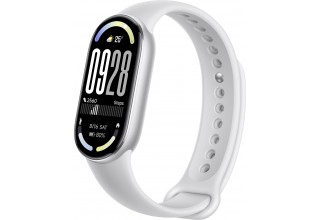 Фитнес-браслет Xiaomi Smart Band 10 M2459B1 (серебристый, с белым силиконовым ремешком, международная версия)