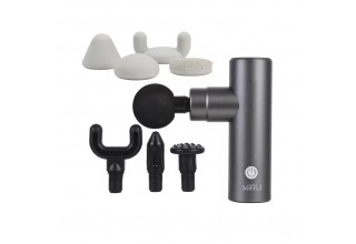 Перкуссионный массажер Miru BM-18 (8 насадок, серый)